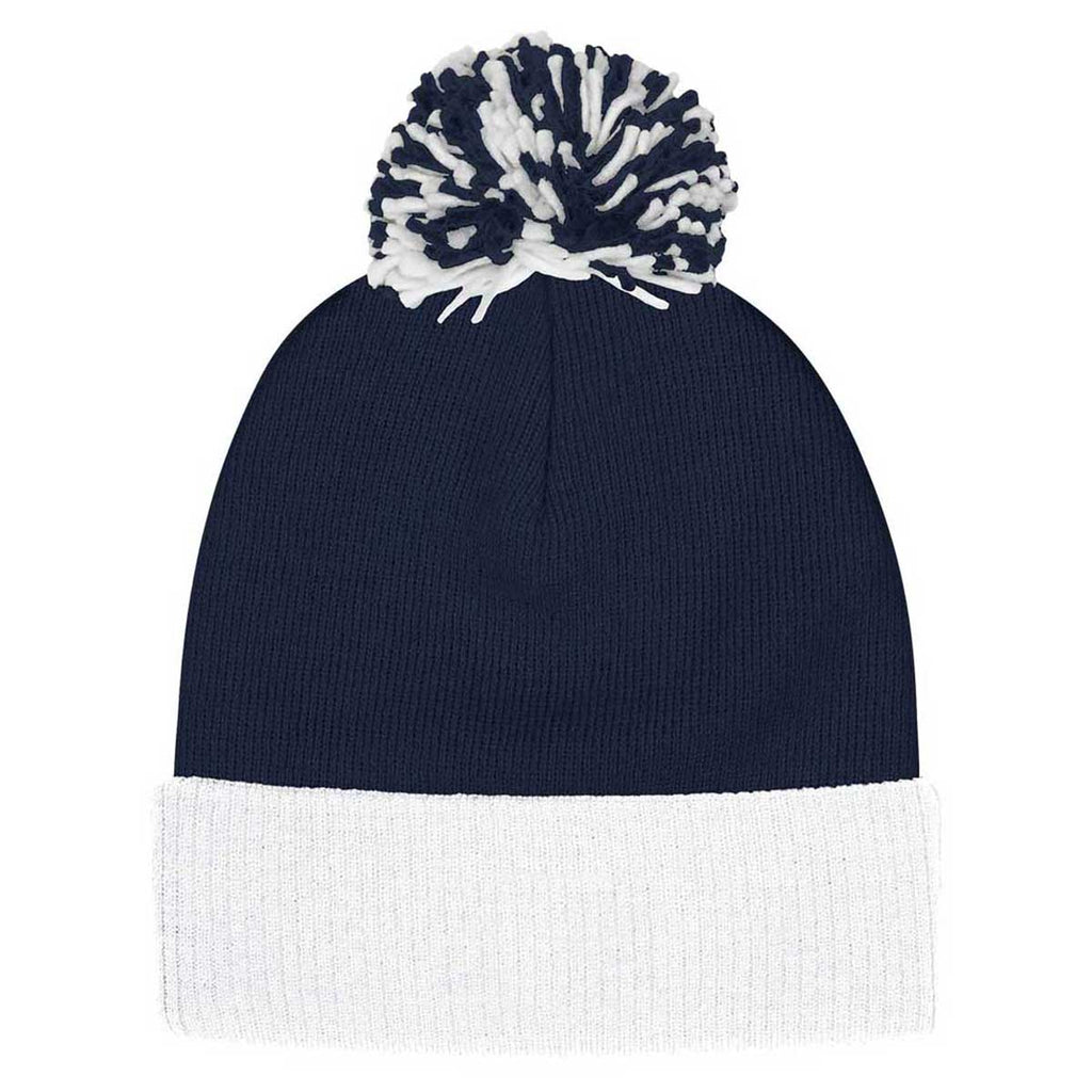 adidas Collegiate Navy Cuffed Pom Beanie