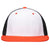 Pacific Headwear White/Black/Orange Premium M2 Performance Trucker FlexFit Cap