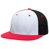 Pacific Headwear White/Black/Red Premium M2 Performance Trucker FlexFit Cap