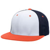 Pacific Headwear White/Navy/Orange Premium M2 Performance Trucker FlexFit Cap