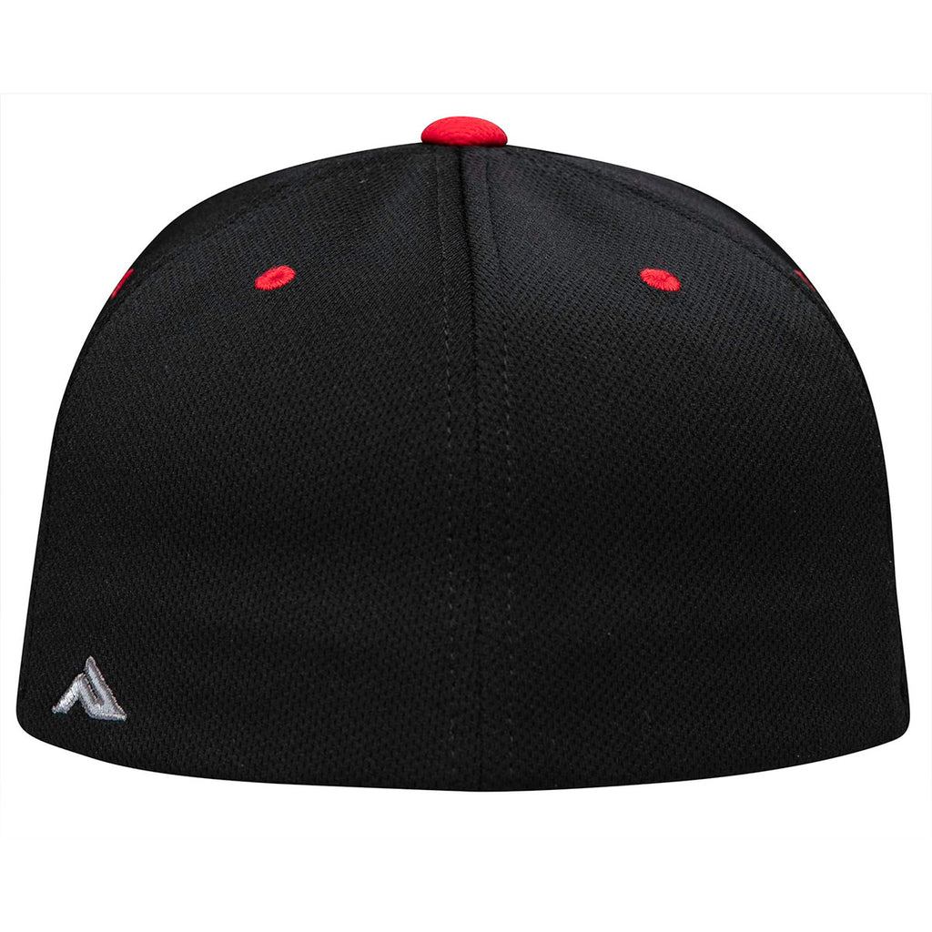 Pacific Headwear Black/Red Premium P-Tec FlexFit Cap