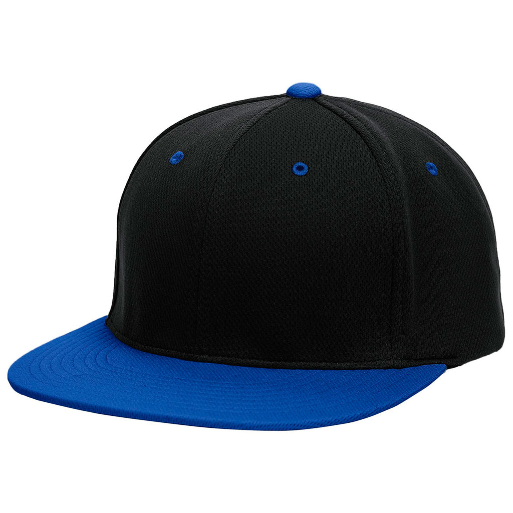 Pacific Headwear Black/Royal Premium P-Tec FlexFit Cap