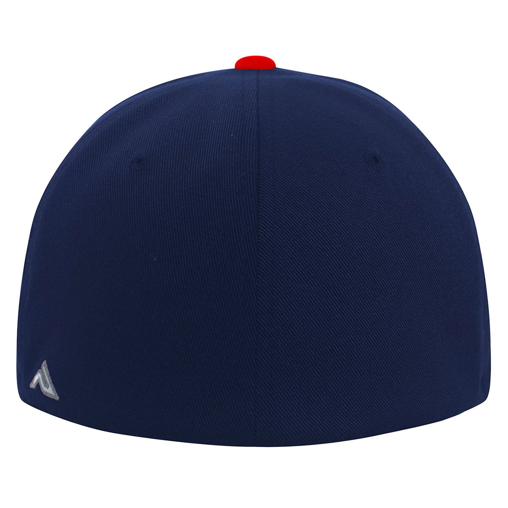 Pacific Headwear Navy/Red Premium A/C2 Performance FlexFit Cap