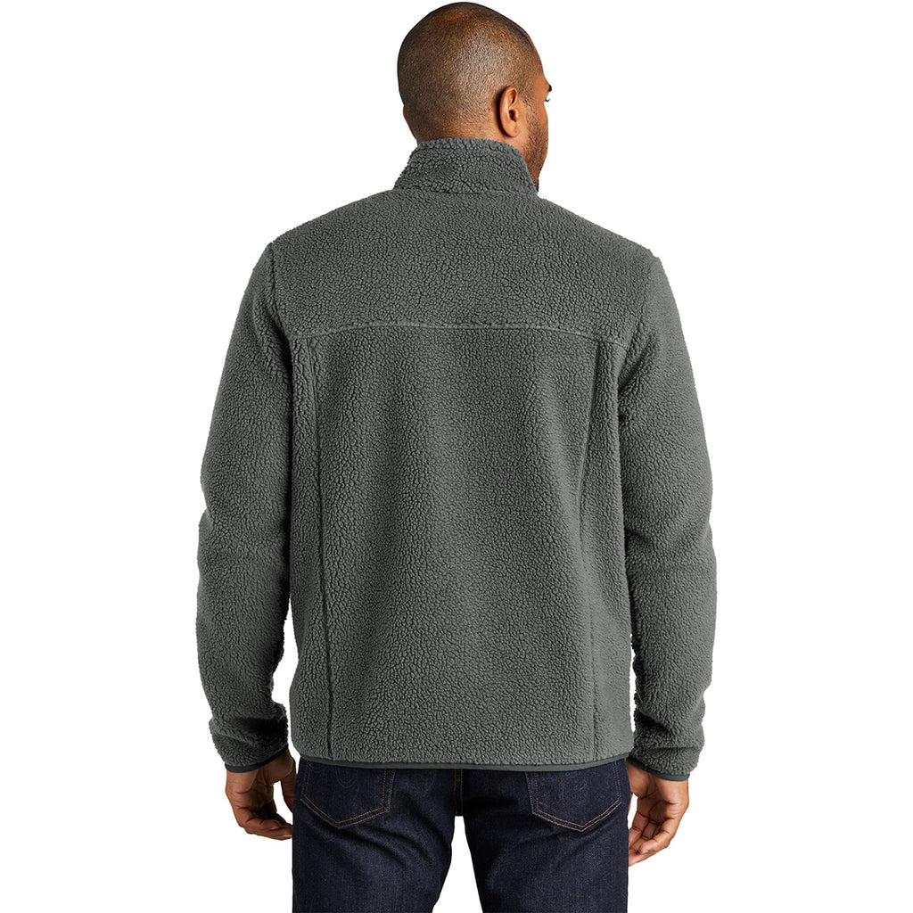 Port Authority Men's Grey Steel Camp Fleece Snap Pullover