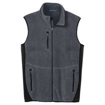 Port Authority Men's Charcoal Heather/Black R-Tek Pro Fleece Full-Zip Vest