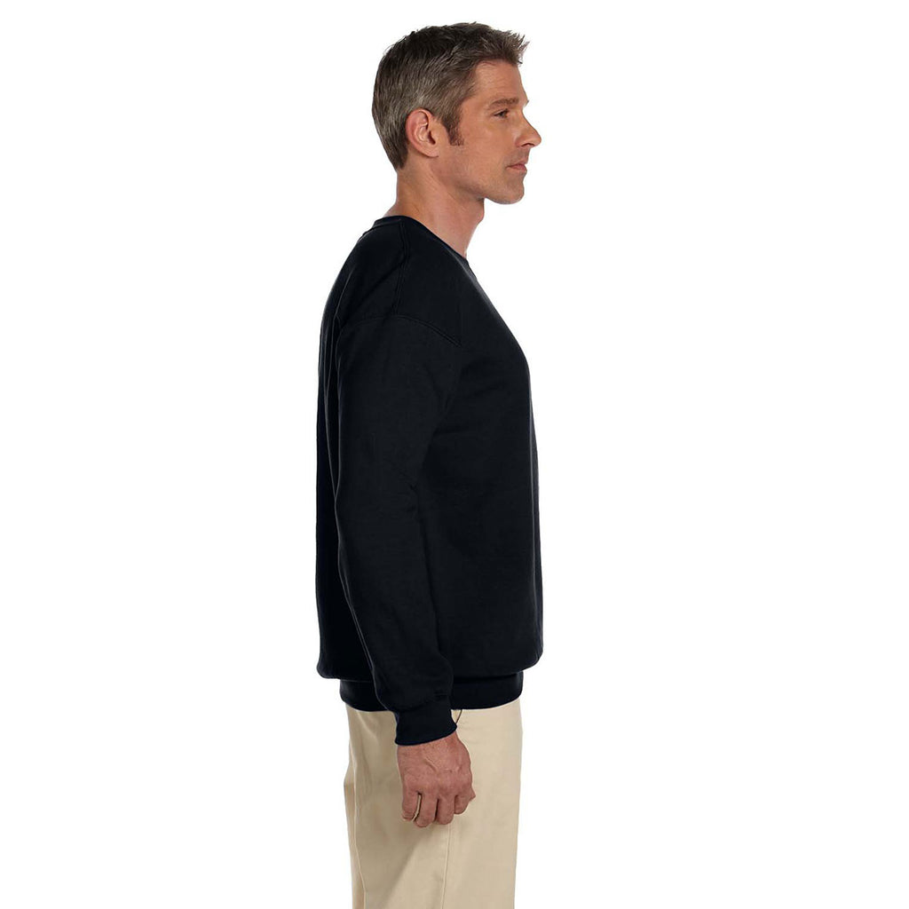 Hanes Men's Black 9.7 oz. Ultimate Cotton 90/10 Fleece Crew