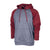 BAW Men's Heather Black/Maroon Raglan Sleeve Fleece Hooded