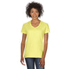 Gildan Women's Cornsilk 5.3 oz. V-Neck T-Shirt