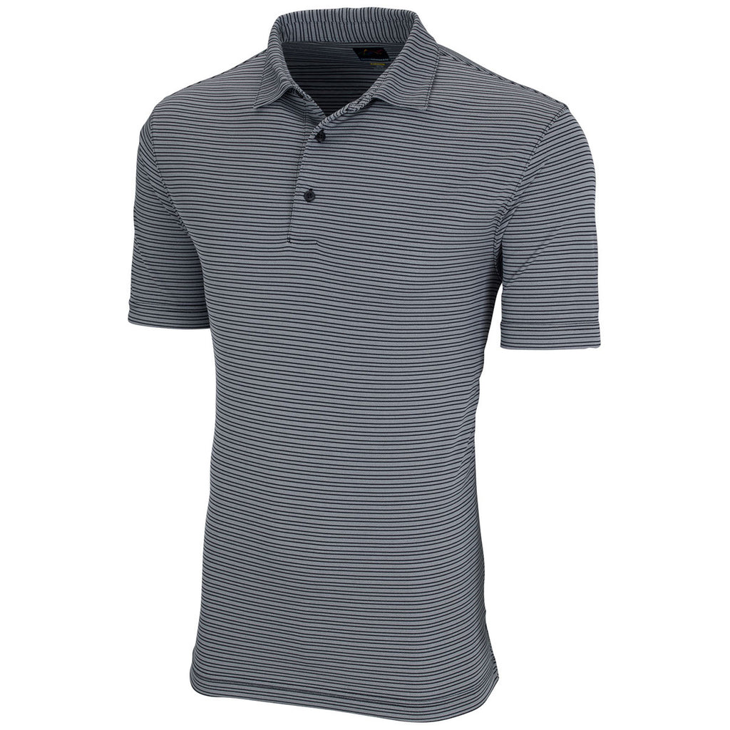 Greg Norman Men's Black Protek Micro Stripe Polo