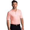 Greg Norman Men's Peach Protek Micro Stripe Polo