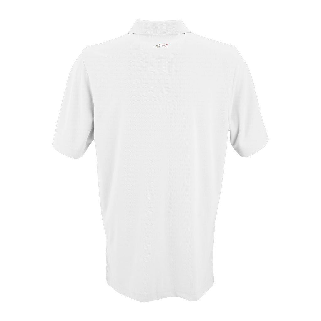 Greg Norman Men's White Play Dry Performance Mesh Polo