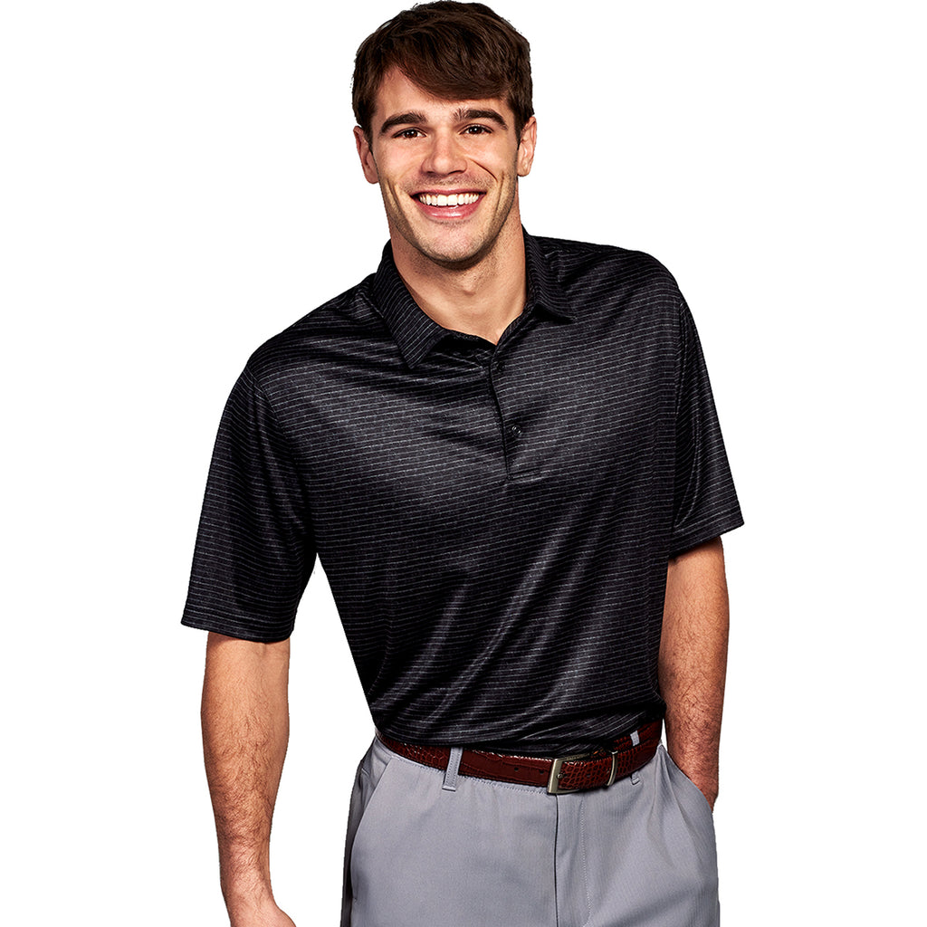 Greg Norman Men's Black Microlux Cart Print Polo