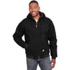 Berne Men's Black Highland Washed Cotton Duck Hooded Jacket