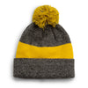 Paramount Apparel Heather Grey/Gold Heather Pom Knit Beanie