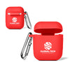 Primeline Red Silicone Earbud Case with Carabiner