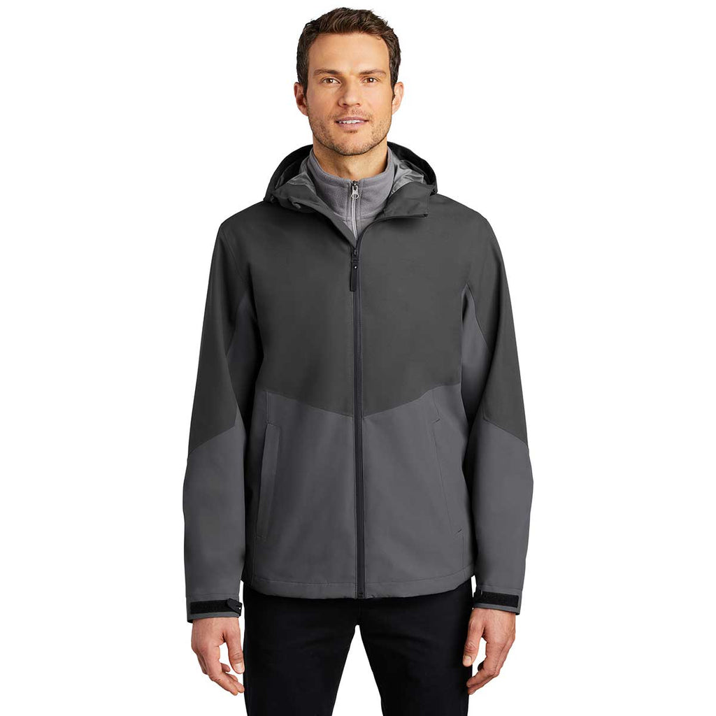 Port Authority Men's Storm Grey/Shadow Grey Tech Rain Jacket