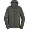 Port Authority Men's Grey Steel/Deep Black Active Hooded Soft Shell Jacket