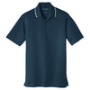 Port Authority Men's River Blue Navy/White Dry Zone UV Micro-Mesh Tipped Polo