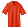 Port Authority Men's Orange Silk Touch Polo with Pocket