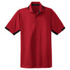 Port Authority Men's Engine Red/Black Dry Zone Colorblock Ottoman Polo