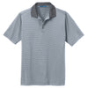 Port Authority Men's White/Shadow Grey Fine Stripe Performance Polo