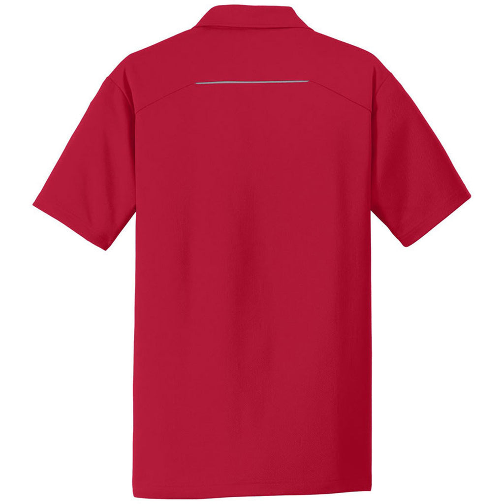 Port Authority Men's Rich Red Pinpoint Mesh Polo