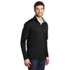 Port Authority Men's Black/Steel Grey Silk Touch Performance Quarter Zip