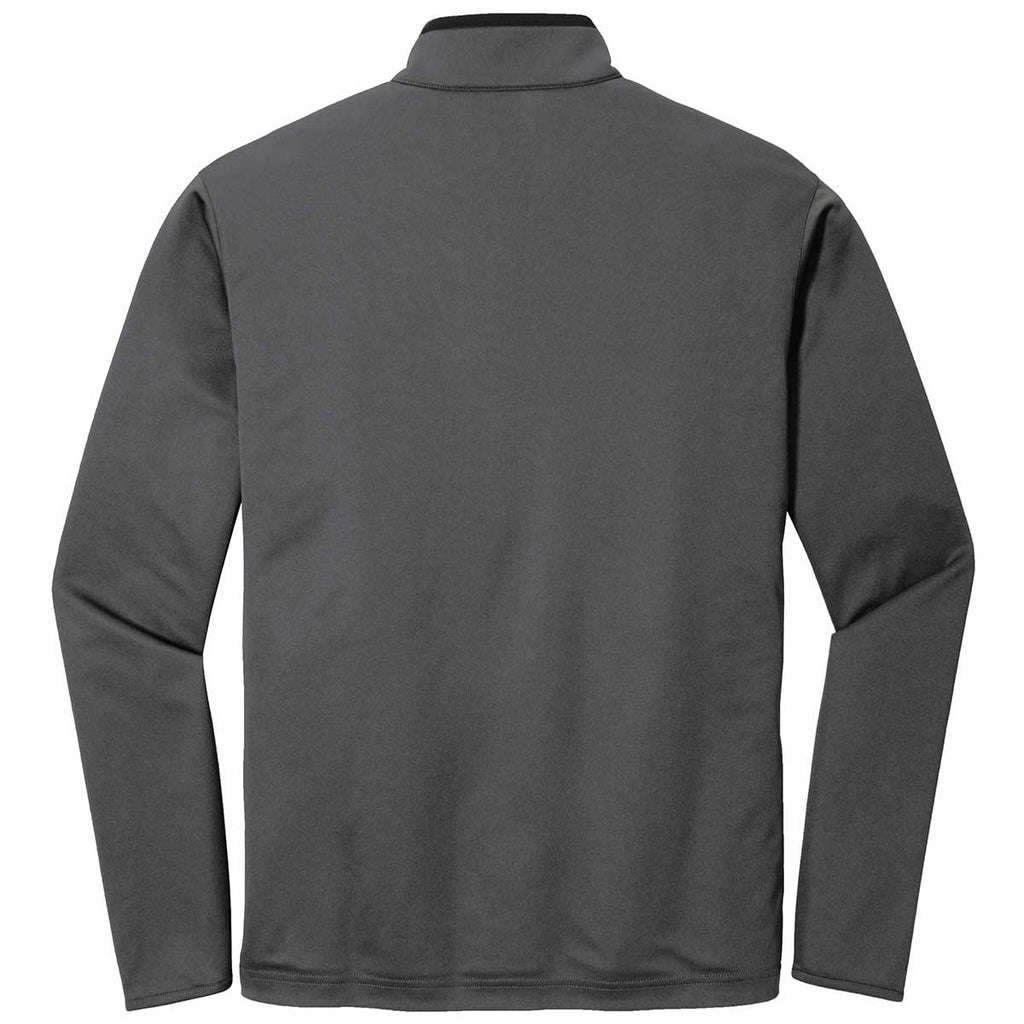 Port Authority Men's Steel Grey/Black Silk Touch Performance Quarter Zip