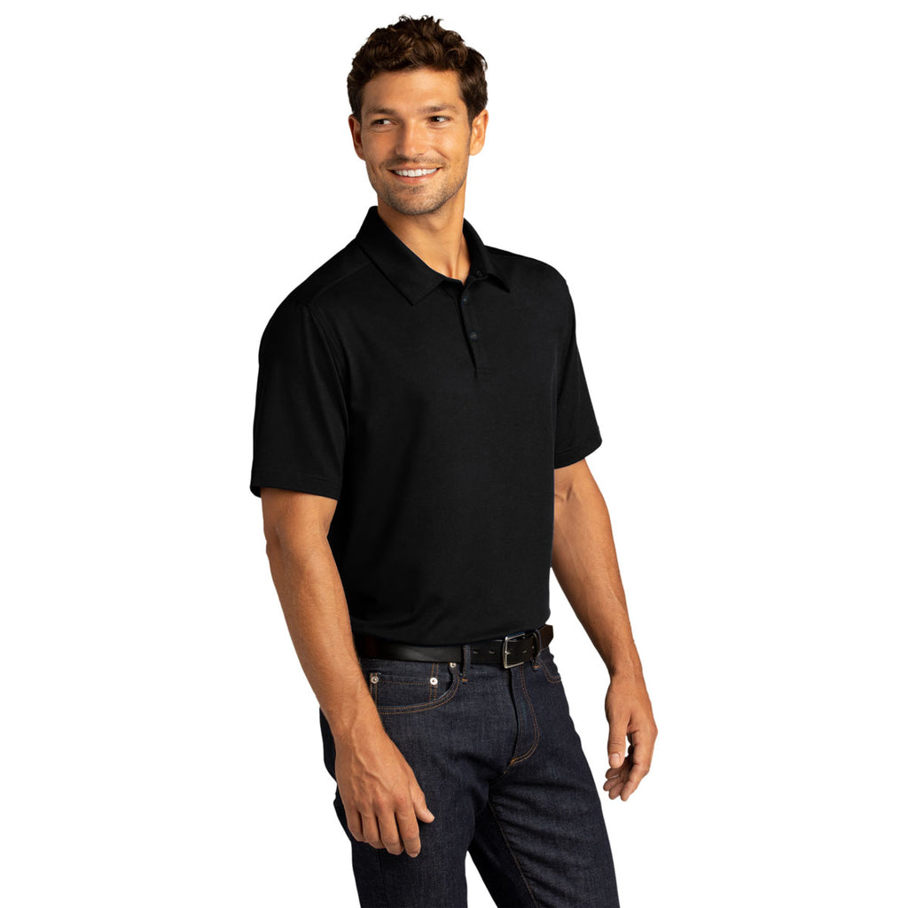 Port Authority Men's Black City Stretch Polo