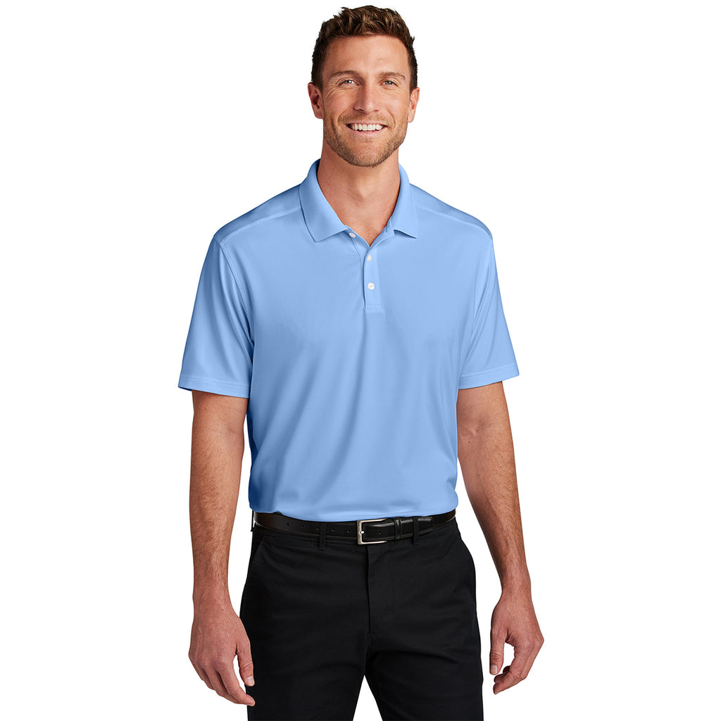 Port Authority Men's Swiss Blue City Stretch Flat Knit Polo