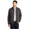 Port Authority Men's Charcoal Heather/Medium Heather Grey Interlock Full-Zip