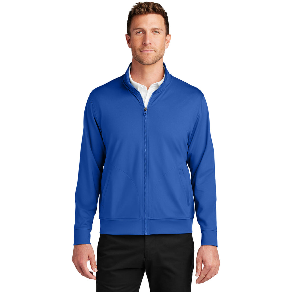 Port Authority Men's True Royal C-FREE Double Knit Full-Zip