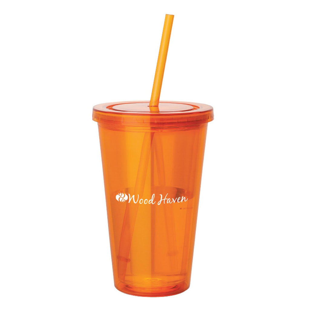 Sovrano Orange Cayman 16 oz. Double Wall Acrylic Tumbler