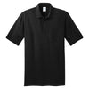 Port & Company Men's Jet Black Core Blend Jersey Knit Pocket Polo