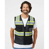 Kishigo Black/Lime EV Series Enhanced Visibility 3 Pocket Mesh Vest