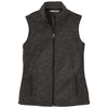 Port Authority Women's Black Heather Sweater Fleece Vest