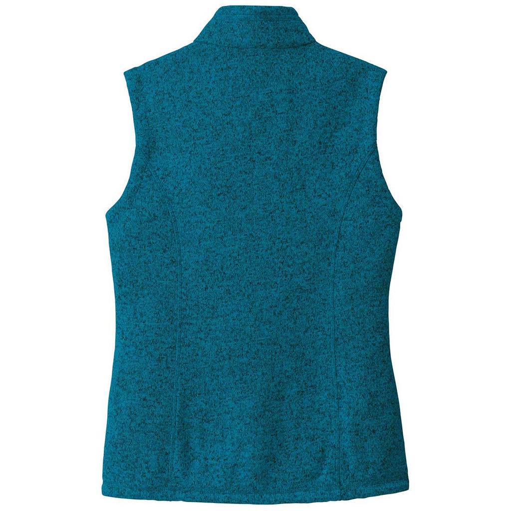 Port Authority Women's Medium Blue Heather Sweater Fleece Vest