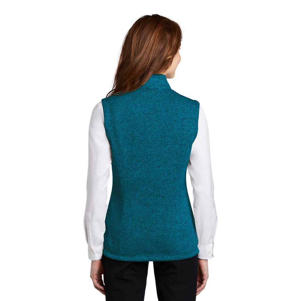 Port Authority Women's Medium Blue Heather Sweater Fleece Vest