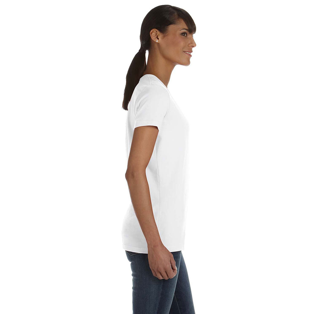 Fruit of the Loom Women's White 5 oz. HD Cotton V-Neck T-Shirt