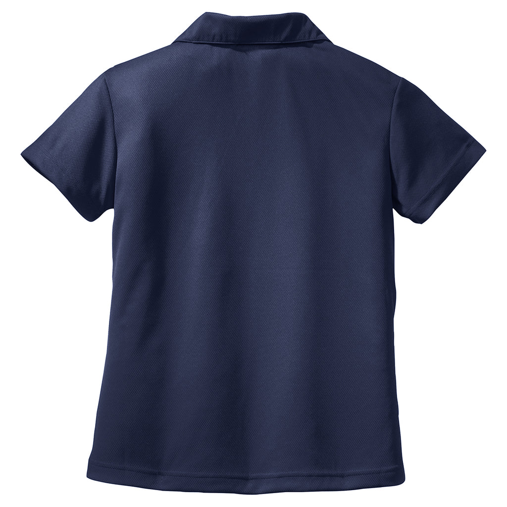 Sport-Tek Women's Navy Dri-Mesh V-Neck Polo