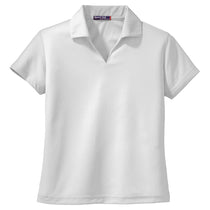 Sport-Tek Women's White Dri-Mesh V-Neck Polo