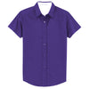 Port Authority Women's Purple/Light Stone Short Sleeve Easy Care Shirt