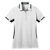 Port Authority Women's White/Black Dry Zone Colorblock Ottoman Polo