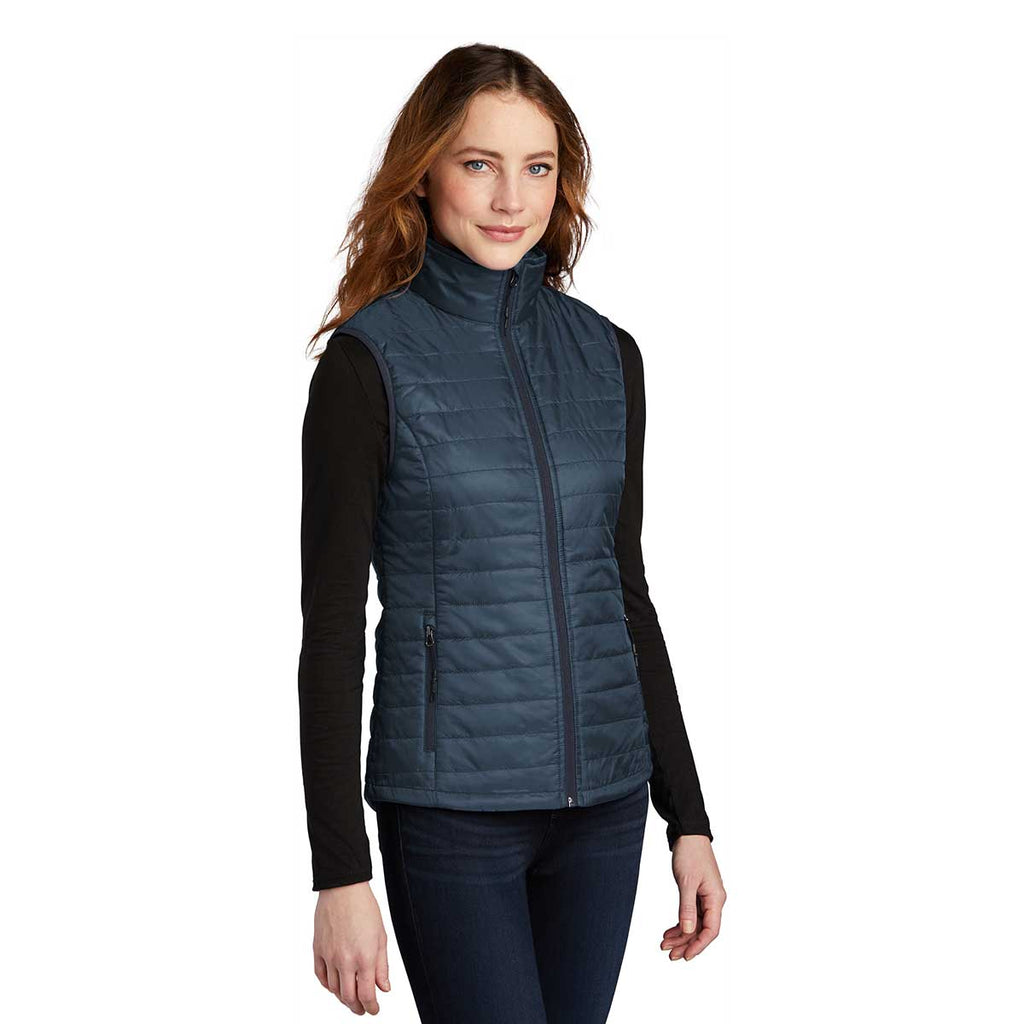 Port Authority Women's Regatta Blue/ River Blue Packable Puffy Vest