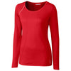 Cutter & Buck Women's Red Long Sleeve Jaimie Scoop Neck