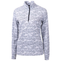 Cutter & Buck Women's Charcoal Traverse Camo Print Stretch Quarter Zip Pullover
