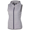 Cutter & Buck Women's Liberty Navy Stripe Cora Reversible Hooded Vest