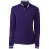 Cutter & Buck Women's College Purple Lakemont Tipped Half Zip