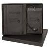 Leeman Black Voyager Lloyd Harbor Passport and Magnetic Luggage Tag Set