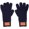 Leeman Navy Rib Knit Gloves